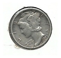 10 Centavos  Mercury Dime  De 1940 D 