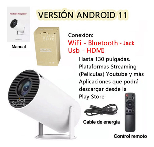 Proyector Hy300 Wifi Bluetooth Screencast 130 Pulgadas Tv