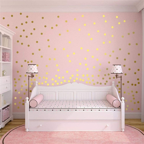 200 Pegatinas Doradas Hojas 5 Cm Lunares Pegatinas Stick 510