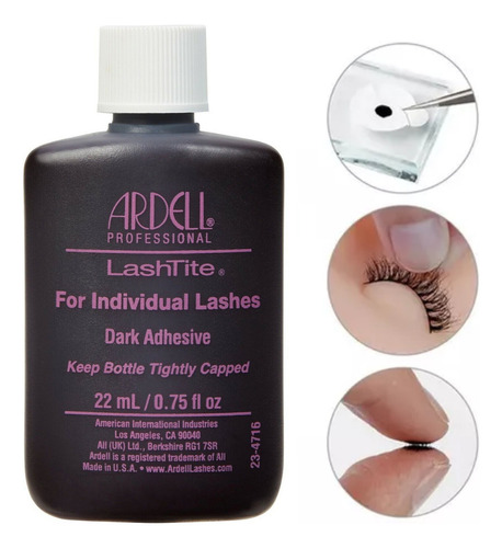 Adesivo escuro Ardell Lashtite Lash para cílios 22 ml cor preta