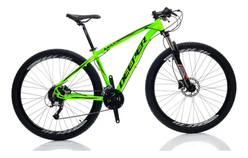 comprar Bicicleta Aro 29 Deeper Shimano - Verde 19 - 24v Freio Hidráulico Suspensão Com Trava Cubos De Alumínio K7 Com Rolamento Blindado