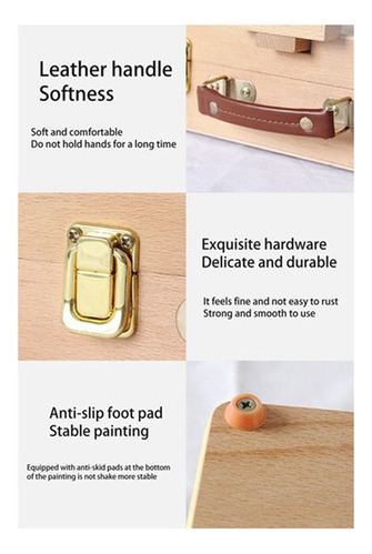 Caja De Bocetos De Mesa Grande Ajustable De Madera, Caballet