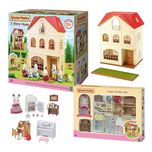 Casa Sylvanian Families 2745 + Muebles Y Coneja 5220 Intek