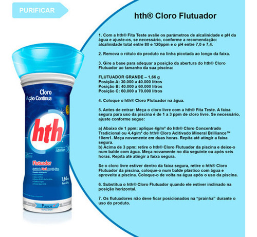 Kit 3 Hth Flutuador Ação Contínua Advanced 1,66kg Piscina