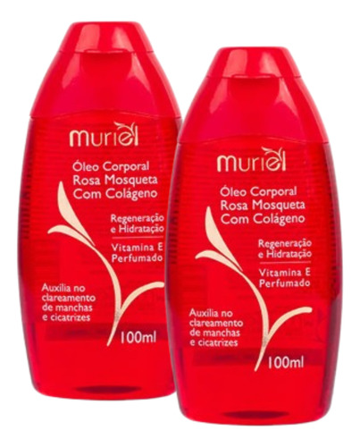 Muriel 02 Óleo Corporal Rosa Mosqueta Com Colágeno 100ml
