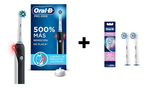 Combo De Cepillo Eléctrico Recargable Oral-b Pro 2000 +cabez