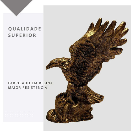 Estatua decorativa de resina del Águila Dorada de la Sabiduría, 17,5 cm, color dorado
