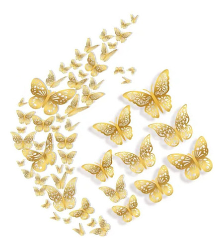 72 Peças De Decoração De Parede Borboleta Removível 3d Hollo