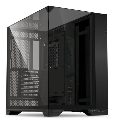 Gabinete Lian Li O11vx Vision Mid Tower negro para jugadores sin ventilador, color negro