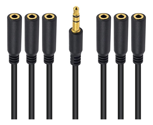 2 De 3,5 Mm Para Auriculares, Macho A 6 Vías 3,5 Mm Hembra