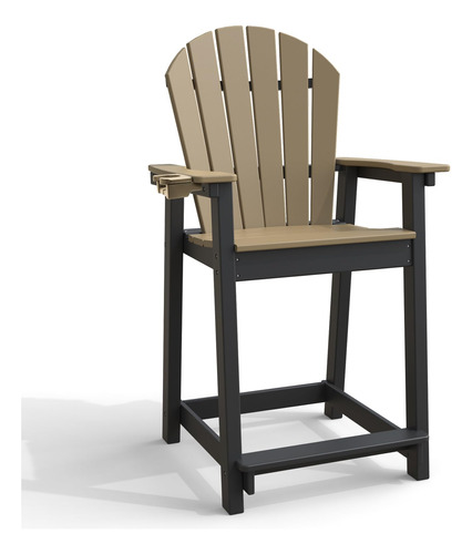 Otsun Tall Adirondack Chair With Cup Holder, Outdoor Balcon.