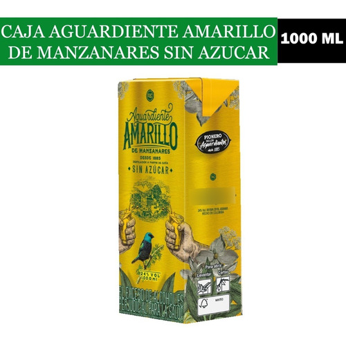 Aguardiente Amarillo Caja Litro - L a $44600