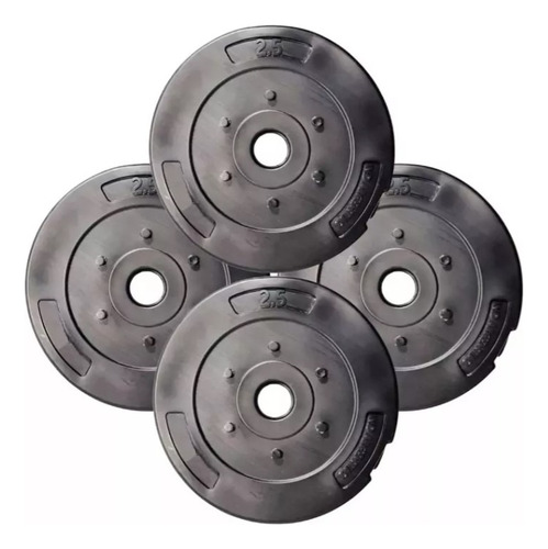 Imagen 6 de 10 de Kit Mancuernas Y Barra Con Tope A Rosca + 10 Kg Discos Pvc