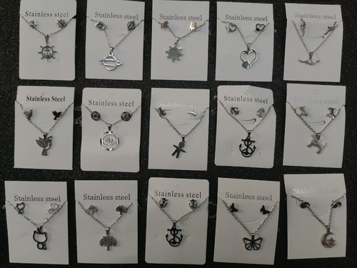 Parejo 150 Juegos De Acero Inoxidable Collar Aretes Mayoreo Dorado