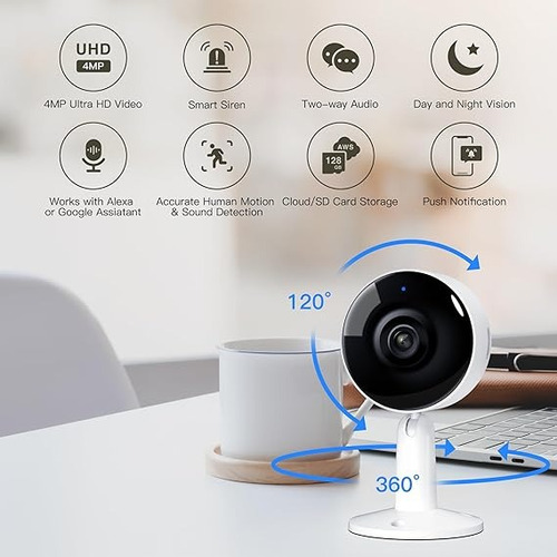 Camara Mini Vigilancia Arenti In1q Para Interior Wifi 4mp Hd