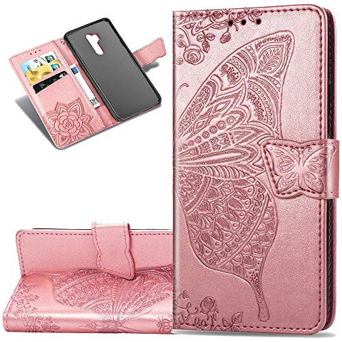 Funda Para LG G7 Thinq Rosa Dorado Premium Pu Leather-02