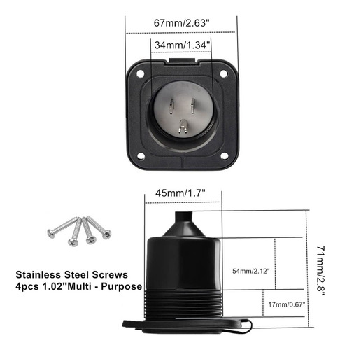 Enchufe 15 Amp, 5-15 125v Para Rv Con Tapa Impermeable