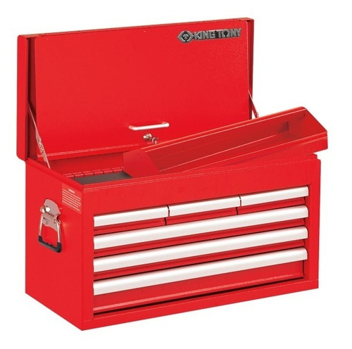 Bau Gabinete Metalico Com 6 Gavetas Vermelho - King Tony