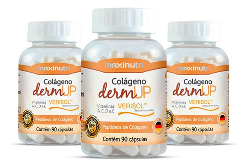 Colágeno Dermup Verisol® 650mg 3x90 Cápsulas - Maxinutri Sabor Vitamina