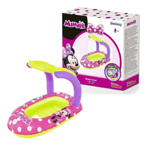 Imagen 1 de 8 de Bote Inflable Techo Minnie 112 Cm Int 91059 Bestway Playking