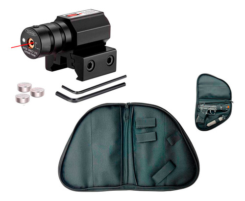 Laser Mira Pistolas Trilho 11mm 22mm + Capa Premium Forrada