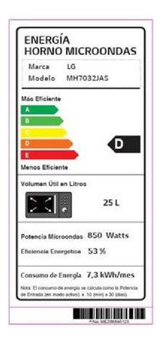 Microondas LG Neochef 25 L Mh7032jas Con Grill - Easy Clean