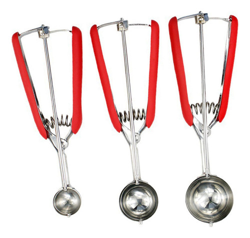 3pcs Cookie Scooper Ice Cream Scooper Multifunción No Slip