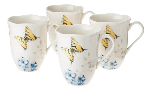 Juego De Tazas Porcelana Lenox Butterfly Meadow Hydrangea 4