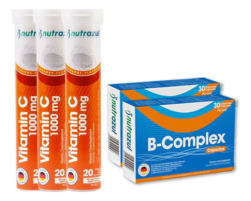 3 Vitamina C De 1.000 Mg + 2 B-complex  Nutrazul (pack 5 U.)