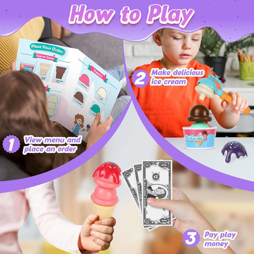 Juguete De Carrito De Helado, Juego De Heladería Para Niños,