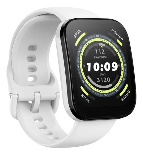 Smartwatch Amazfit Bip 5 de 1,91" — Cover Company, malha branca, capa branca, moldura branca, malha com design de malha