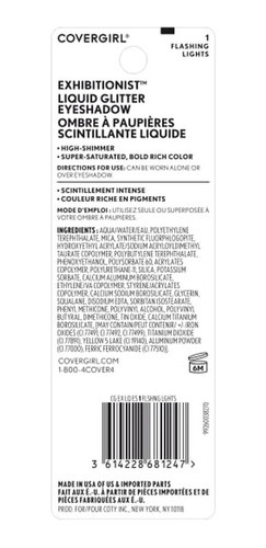 Covergirl Exhibitionist Liquid Glitter Eyeshadow Sombra Ojos Color De La Sombra 1 Flashing Lights