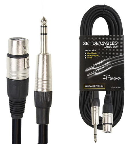 Cable Microfono Parquer Xlr Canon Hembra Plug Stereo 10 Mts