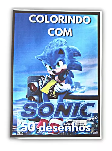 Kit 100 Desenhos Para Pintar E Colorir Sonic - Folha A4 ! 2 Por Folha! -  #0140