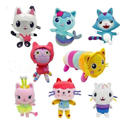  8 Piezas Gabby's Dollhouse Peluche Gaby Toy House Gato