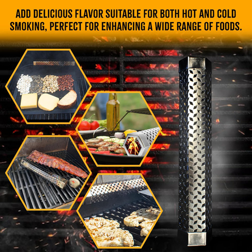 Kona Best Pellet Smoker Tube - Diseñado Para Quemar Humo Lim