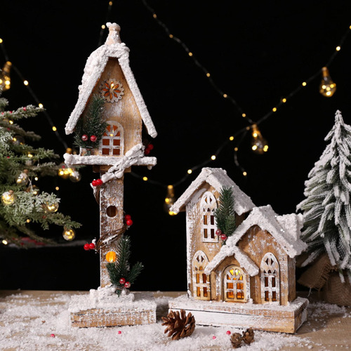 Casa De Pueblo De Nieve Navideña, Adorno Navideño Estilo C
