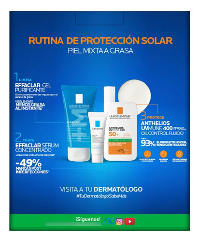 Kit-anthelios Uvmune400 Fluid 50+ Effaclar Moussant & Serum