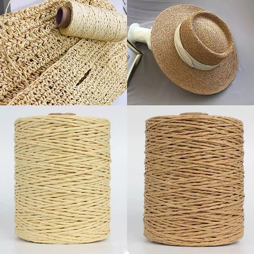 Rollo de hilo de papel de rafia 328yd, cordón de hilo natural para
