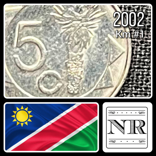 Namibia - 5 Cents 2002 - Km #1 - Planta De Aloe