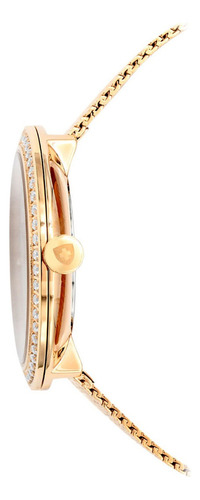 Nivada Fashion Mujer Pvd Oro Rosa Correa Dorado Oscuro Bisel Blanco Fondo Blanco