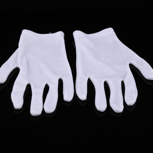 12 Pares De Guantes De Trabajo Blancos De Algodón Para Inspe