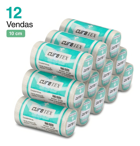 Venda Elástica Quirúrgica Curatex 10cm X 5m 12 Piezas