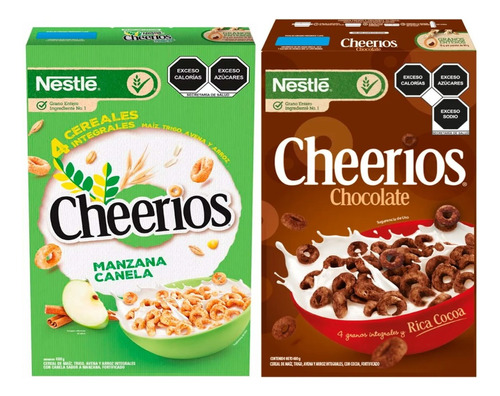 Cereal Nestlé Cheerios Paquete C/2 Cajas Manzana Y Chocolate