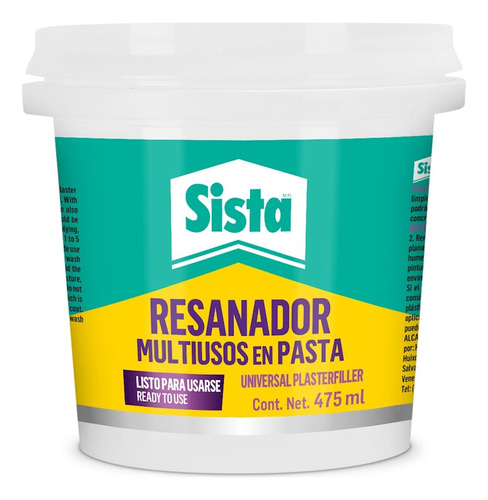 Resanador Multiusos Sista Pasta Resanar Pared Rellenar 475ml