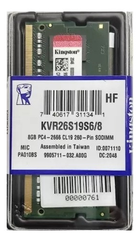 Memorias Ram Kingstong Ddr4 8gb 2666mhz Laptop Nuevas