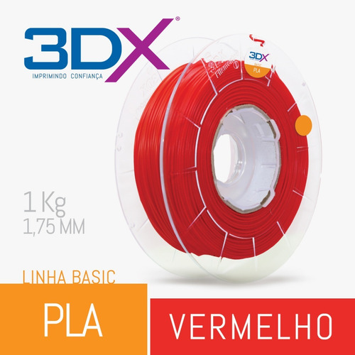 Imagem 2 de 3 de Filamento Pla Vermelho 1,75 Mm | 1kg | Basic Full