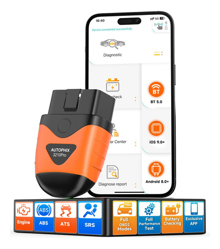 Autophix Escaner Bluetooth Obd2, 3210 Pro Herramienta De Esc