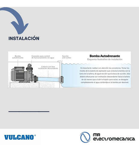 Imagen 8 de 10 de Bomba Autodrenante Vulcano Hidromasaje 1.25 Hp
