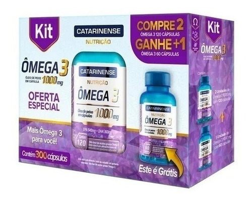 Kit Ômega 3 1000mg C/ 300 Cápsulas - Catarinense